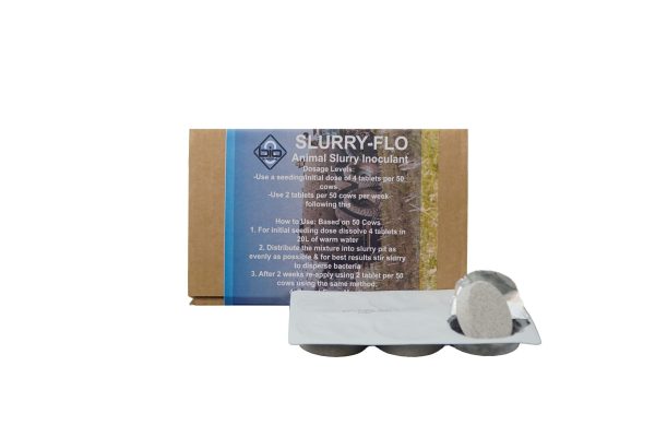 Slurry-Flo box back with tablets packet